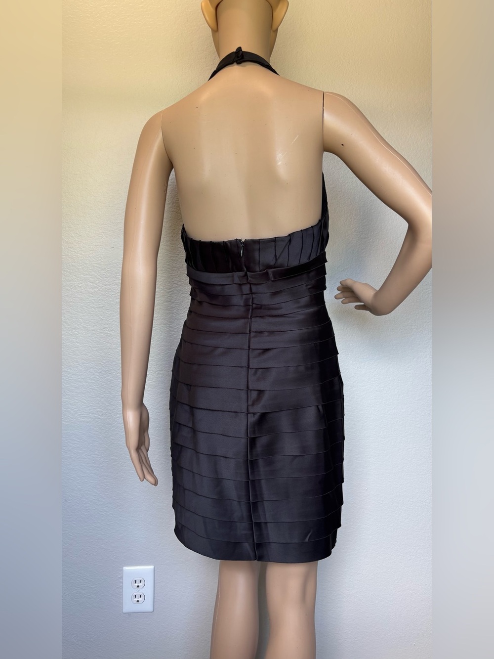 JS Collections Black Halter Bandage Cocktail Dress & Stole Wrap - Picture 6 of 15